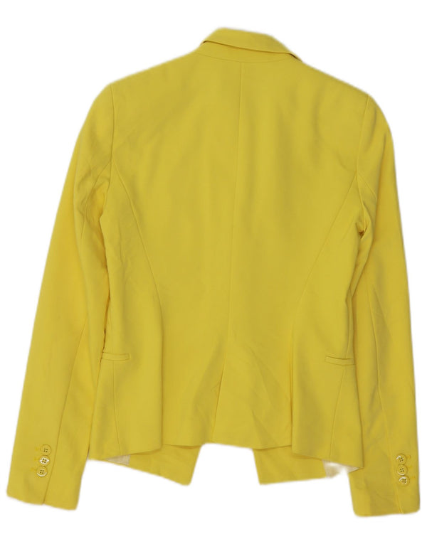 ZARA Womens 1 Button Blazer Jacket UK 10 Small Yellow Polyester