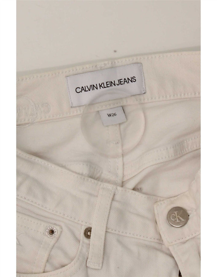Ženske sužene traperice Calvin Klein W26 L26 Bijele