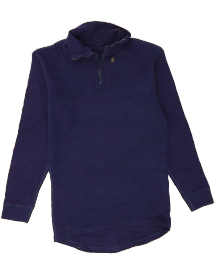 HELLY HANSEN Womens Zip Neck Pullover Tracksuit Top UK 14 Large Navy Blue Vintage Helly Hansen and Second-Hand Helly Hansen from Messina Hembry 