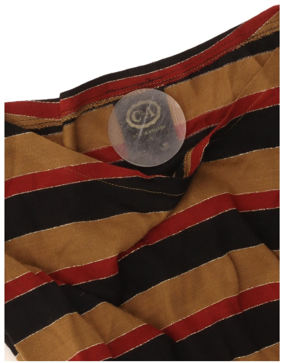 C&A ženska maksi haljina dugih rukava EU 38 Srednje smeđa prugasta akrilna haljina