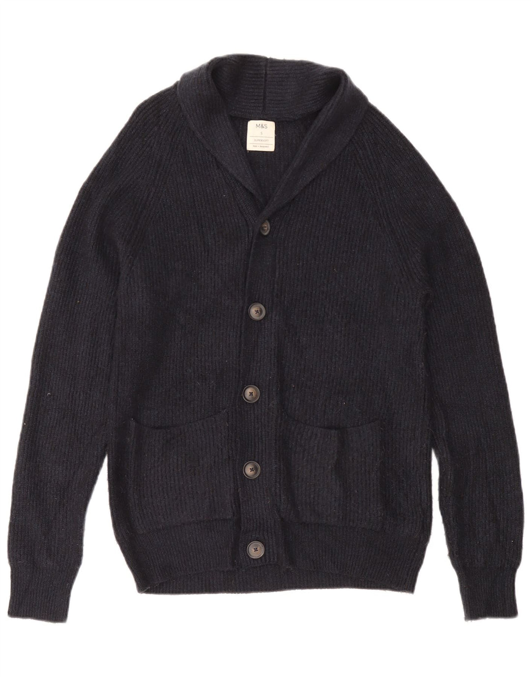 Marks & Spencer muški kardigan pulover mali tamnoplavi poliamid