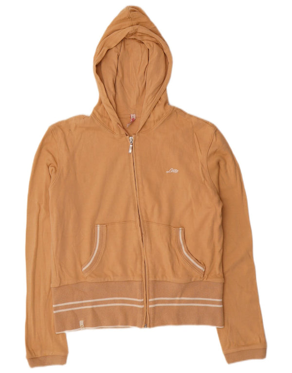 LOTTO ženski kratki pulover s kapuljačom s patentnim zatvaračem UK 16 Veliki bež pamuk