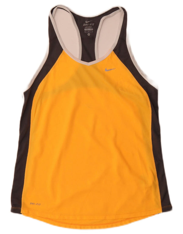 Nike Ženski Dri Fit Vest Top UK 12 Medium Yellow Colourblock Poliester