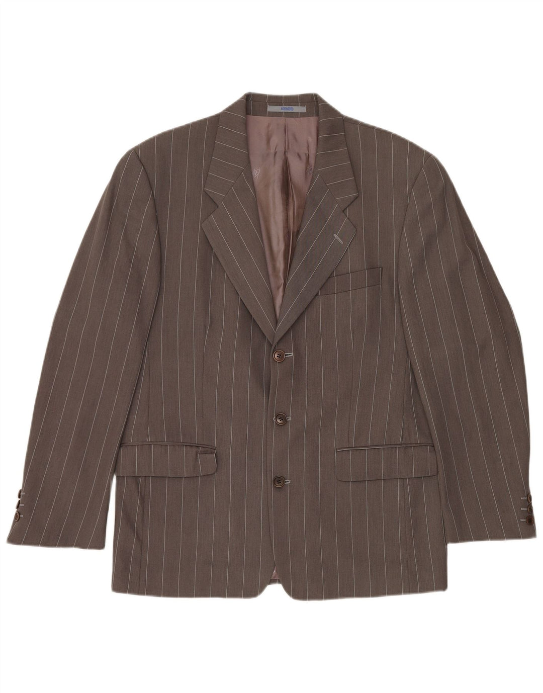 KENZO muška jakna sa 3 gumba IT 50 Large Grey Pinstripe Wool