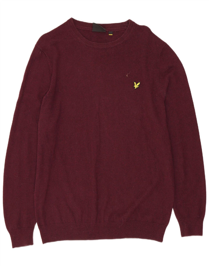 LYLE & SCOTT Veliki muški džemper s okruglim izrezom, kestenjasti pamuk