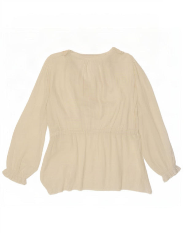 Zara ženski gornji dio bluze dugih rukava UK 10 Small off white poliester