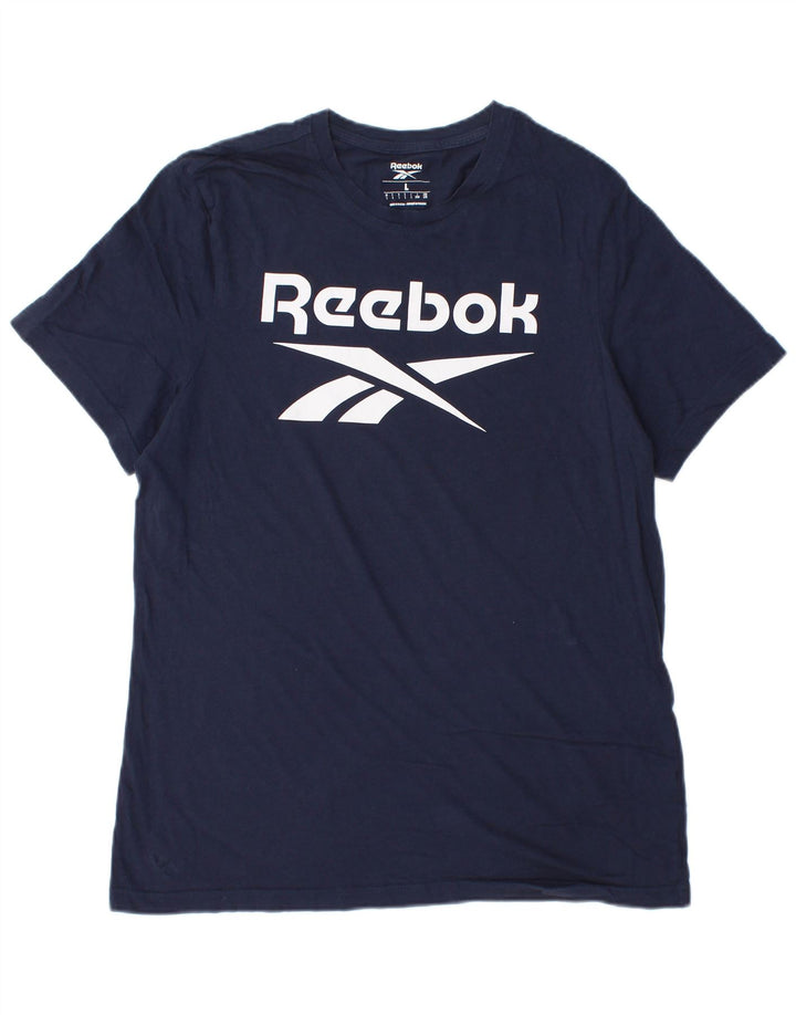 Reebok muška majica kratkih rukava s grafičkim motivima, veliki tamnoplavi pamuk