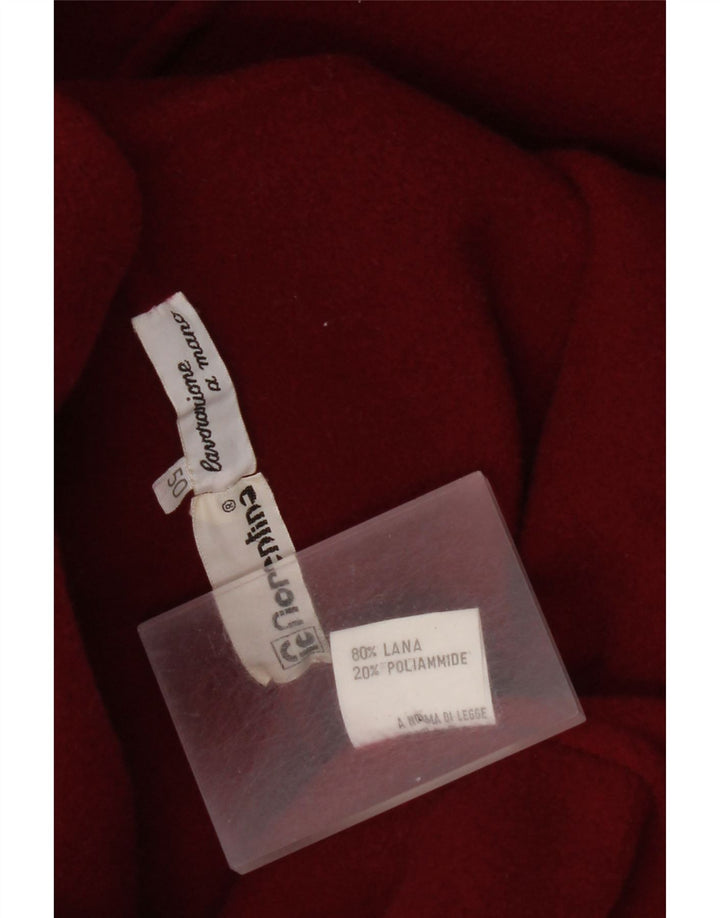 Vintage ženski kaput s dvorednim kopčanjem IT 50 XL od crvene vune