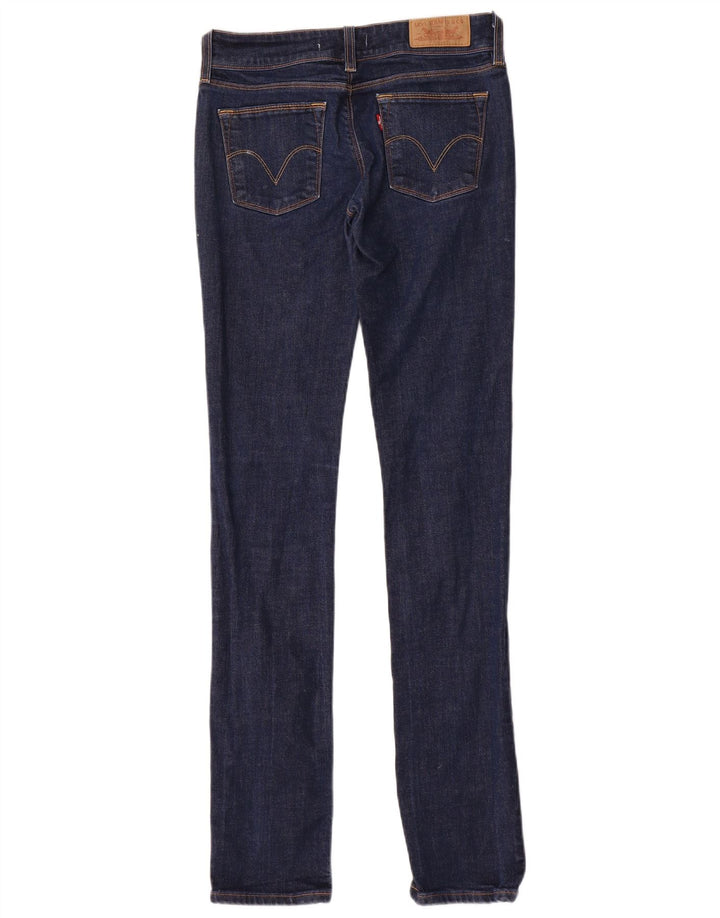 LEVI'S Womens 571 Slim Jeans W28 L36 Navy Blue Cotton