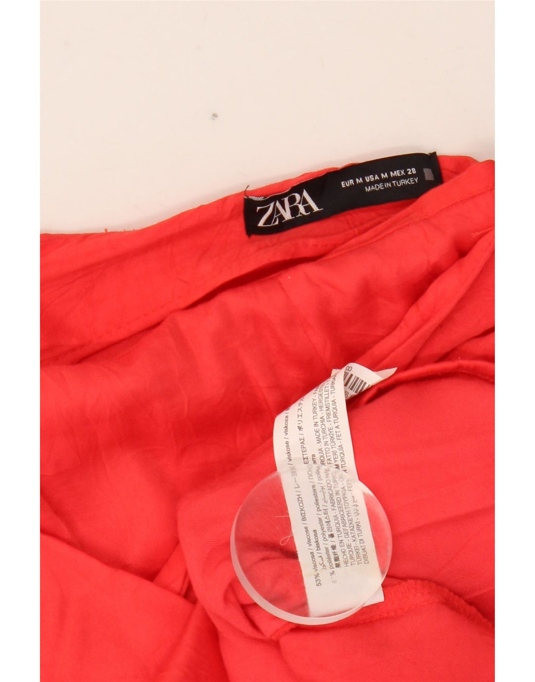 Zara ženska asimetrična mini suknja srednje veličine W28 crvena viskoza