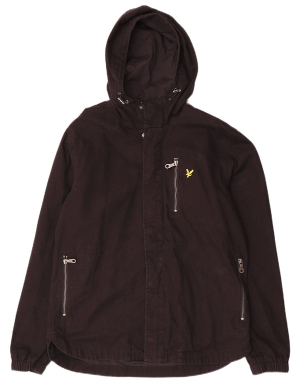 Muška bomber jakna s kapuljačom Lyle & Scott UK 38 srednje crni pamuk