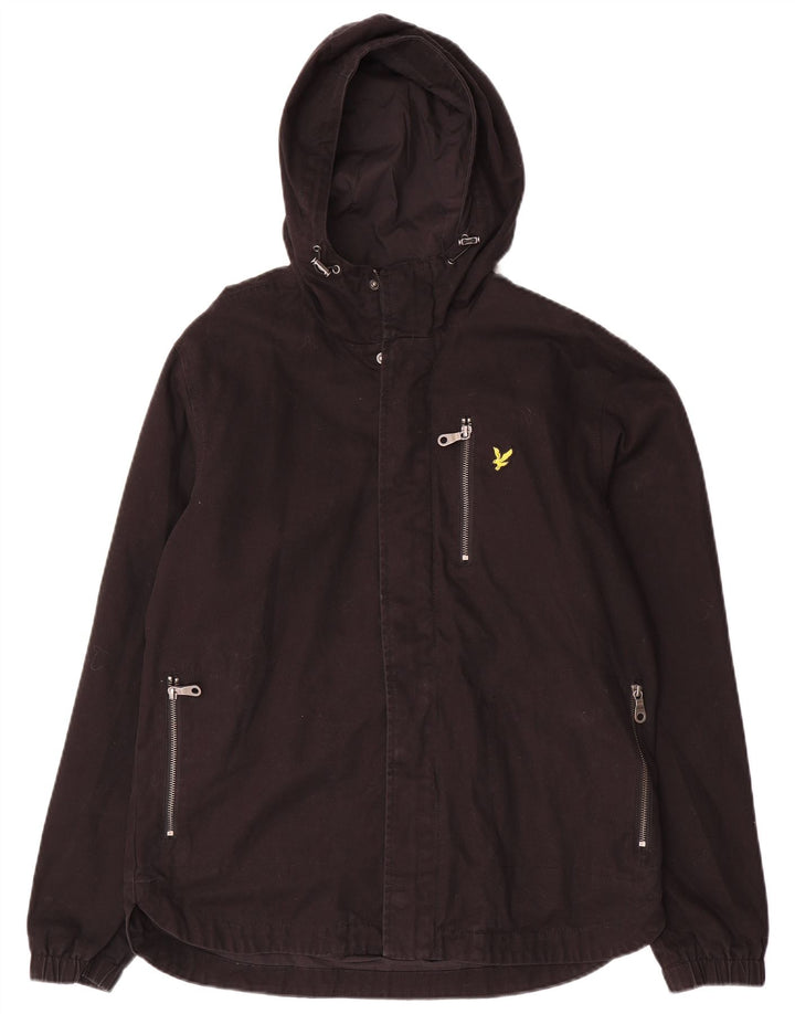 Muška bomber jakna s kapuljačom Lyle & Scott UK 38 srednje crni pamuk
