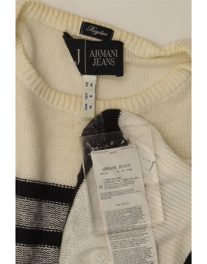 Armani Jeans muški džemper s okruglim izrezom srednje veličine na bijele pruge