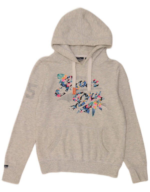 Superdry ženska majica s kapuljačom s kapuljačom s grafičkim motivima UK 10 Mala siva pamuk