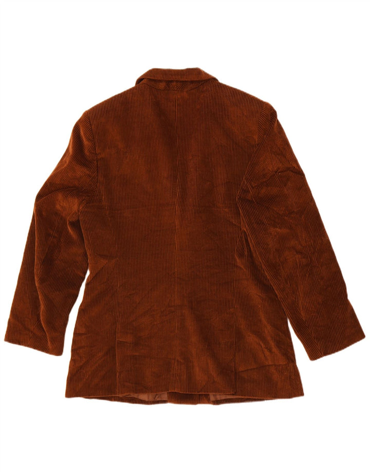 Vintage ženski sako s 3 gumba UK 14 Srednje smeđi Argyle/Diamond