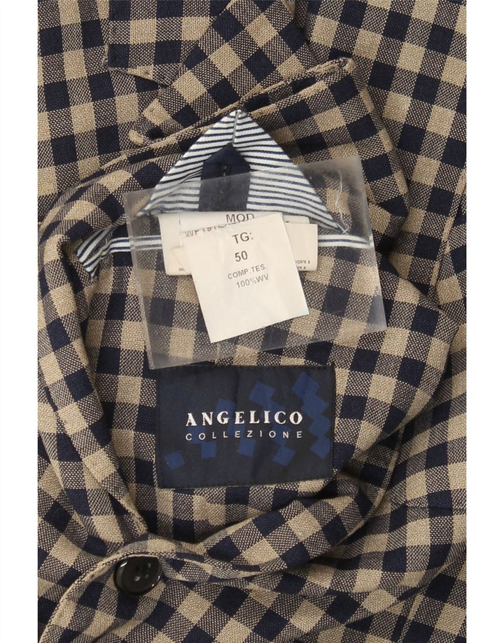 Angelico Muški sako sa 2 gumba IT 50 Large Beige Gingham Wool