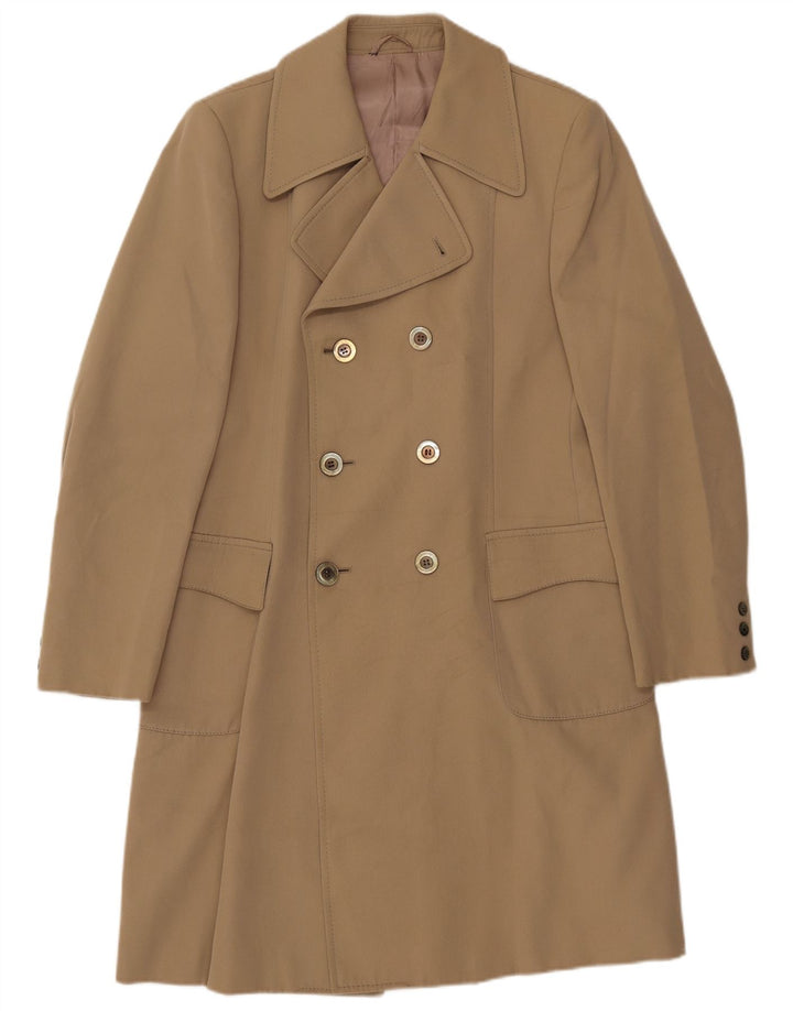 Vintage muški kaput s dvostrukim kopčanjem UK 36 Small Beige