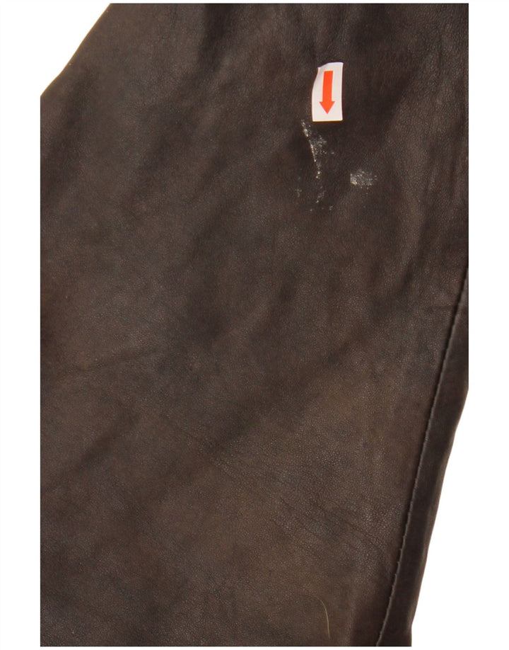 VINTAGE ženski kožni kaput s kapuljačom EU 38 srednje smeđa koža