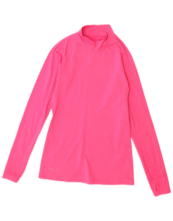 Nike Ženska Dri Fit majica dugih rukava UK 12 Srednje ružičasti poliester