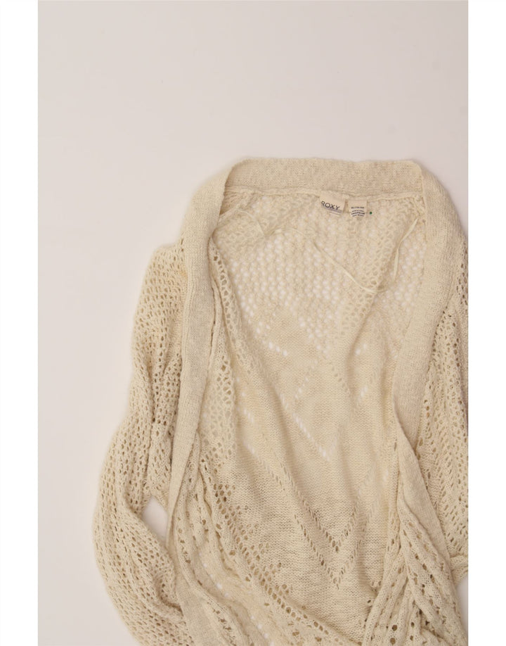 ROXY Womens Open Cardigan Sweater UK 18 XL Off White Vintage Roxy and Second-Hand Roxy from Messina Hembry 