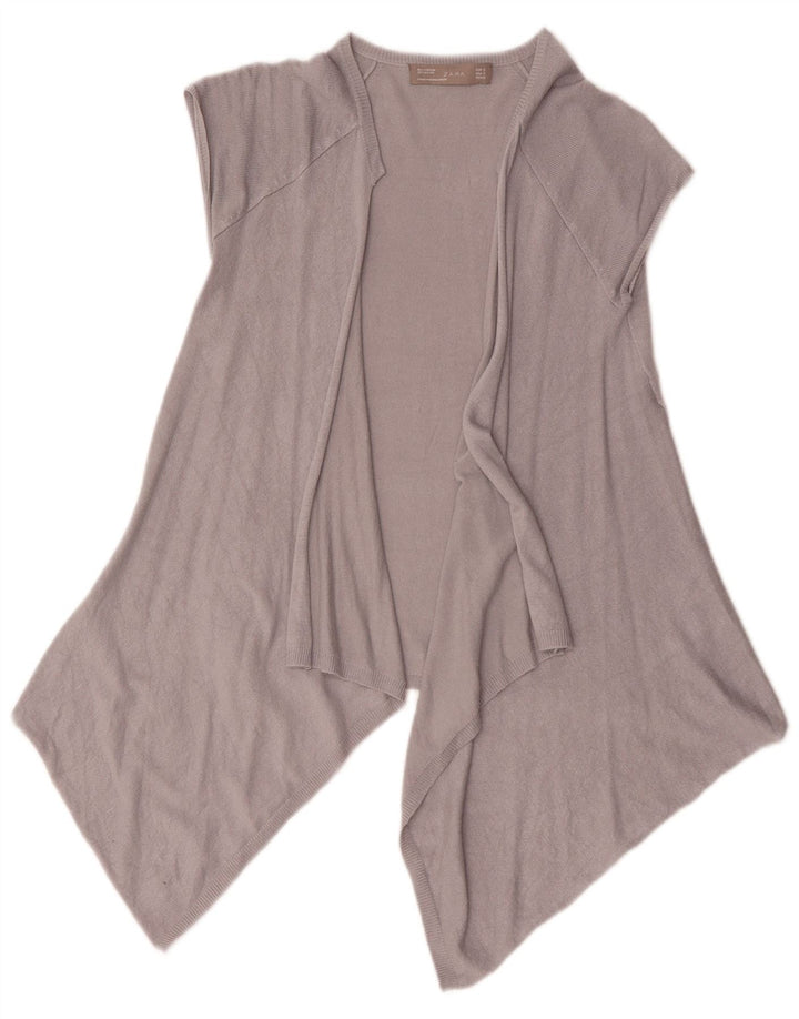 Zara ženski asimetrični otvoreni kardigan Top UK 10 Small Gray