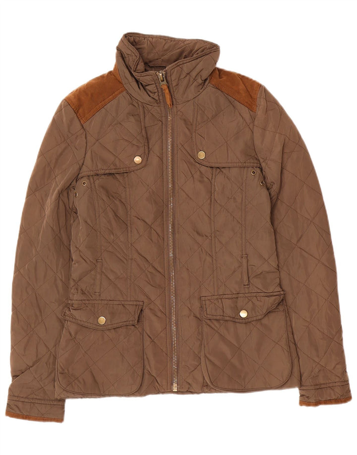 Zara ženska prošivena jakna UK 10 mali smeđi poliester