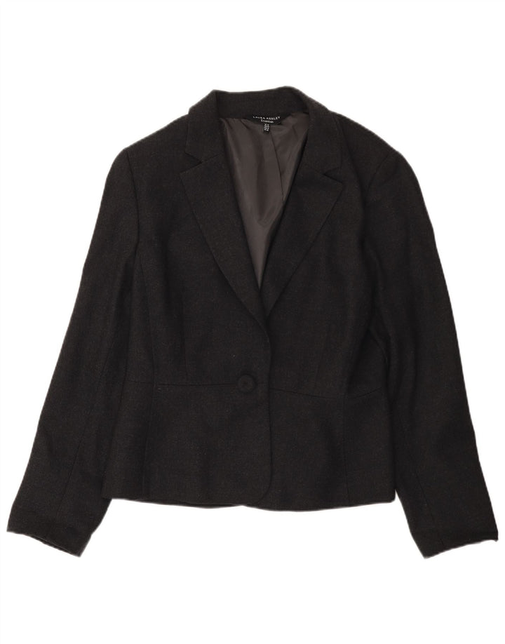 Laura Ashley, ženski sako s jednim gumbom, UK 18 XL, siva vuna