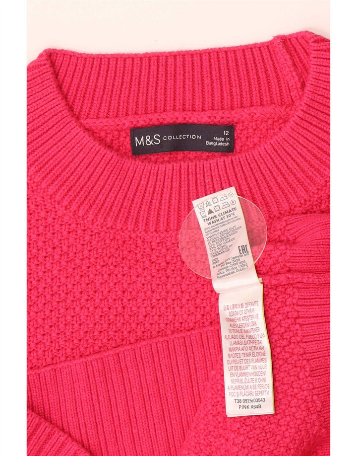 Marks & Spencer ženski džemper s kornjačičastim ovratnikom UK 12 srednje ružičasti pamuk