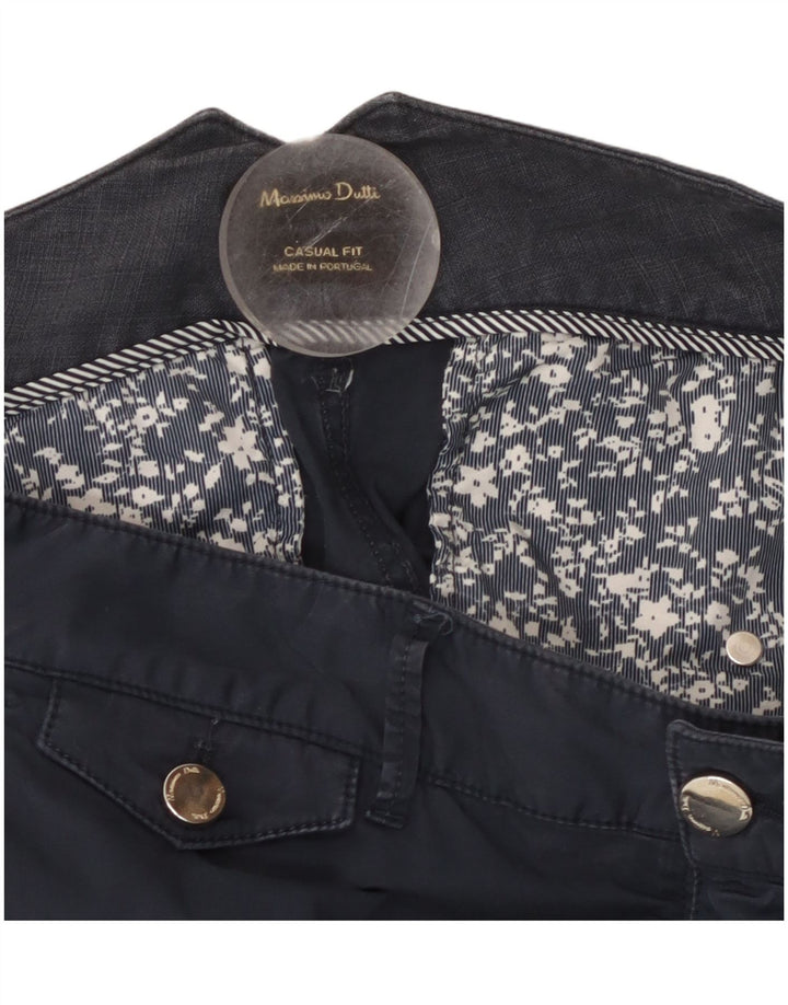 MASSIMO DUTTI Ženske ležerne uske chino hlače W32 L29 tamnoplave