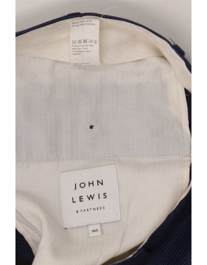 John Lewis muške hlače ravnog odijela W36 L28 plava karirana vuna