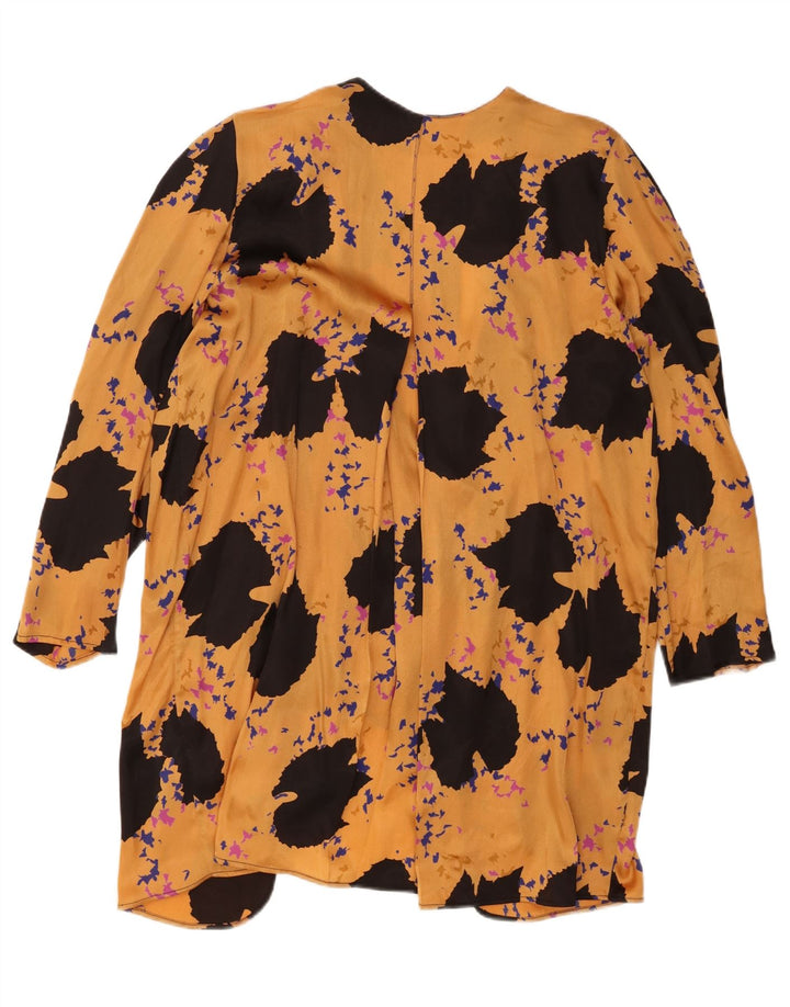 Vintage ženski kardigan s apstraktnim uzorkom IT 48 XL žuti poliester