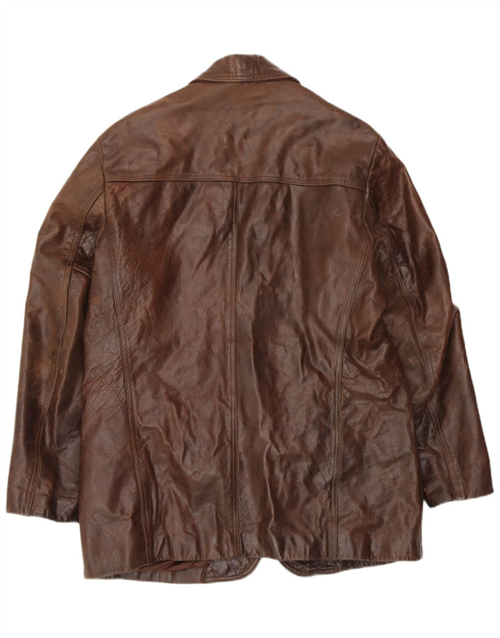 VINTAGE muška kožna jakna UK 42 XL smeđa koža