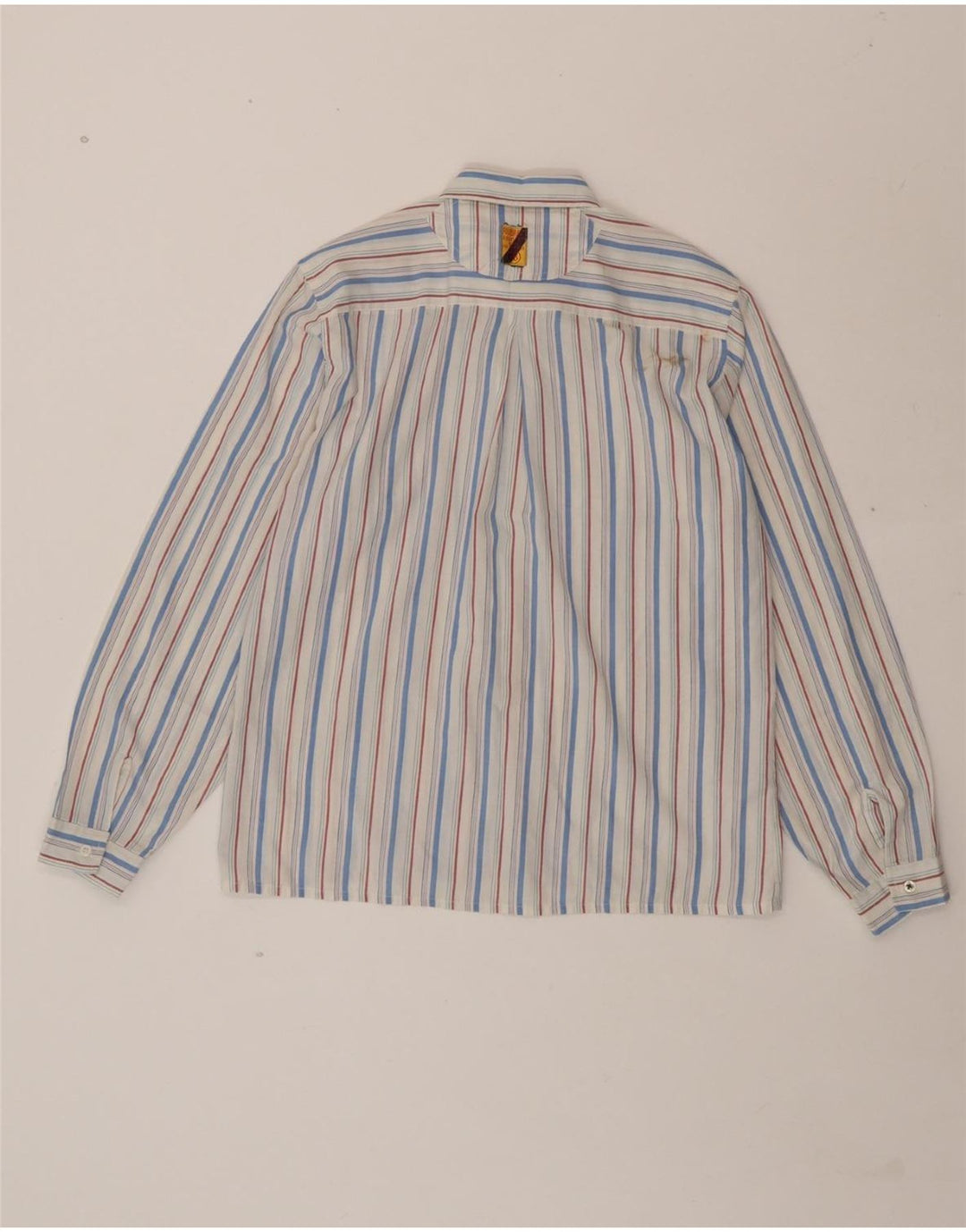 NORTONS Boys Shirt 13-14 Years White Striped Polyester Vintage Nortons and Second-Hand Nortons from Messina Hembry 