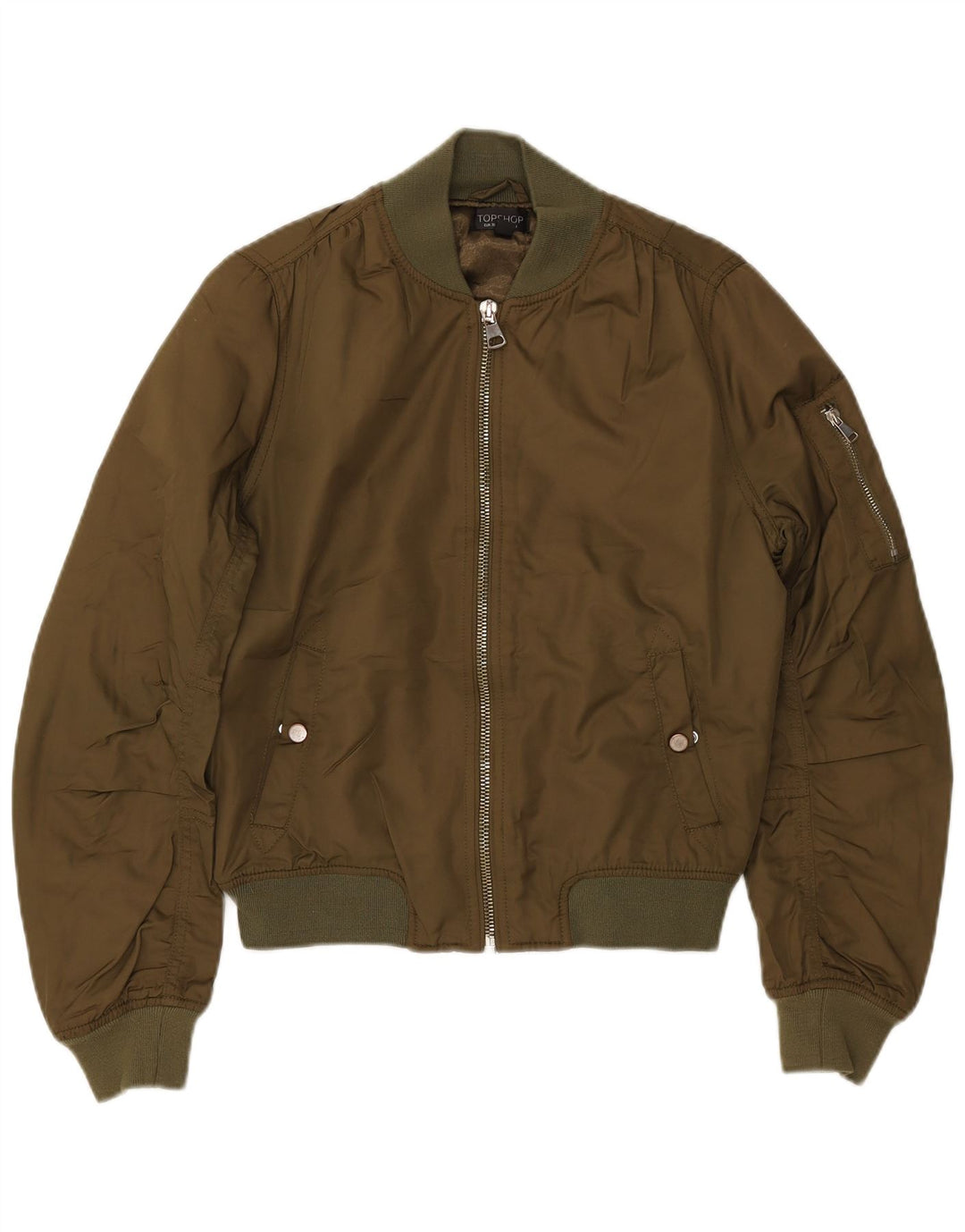 TOPSHOP ženska prevelika bomber jakna UK 10 mali kaki poliester