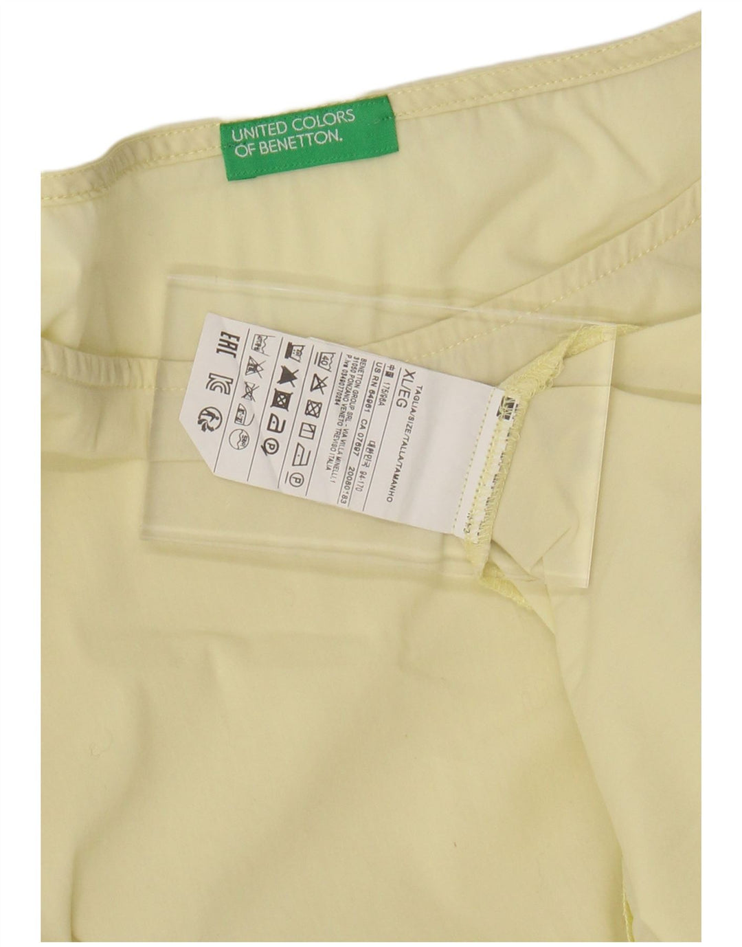 BENETTON Ženska bluza s krilima šišmiša UK 18 XL Žuti pamuk