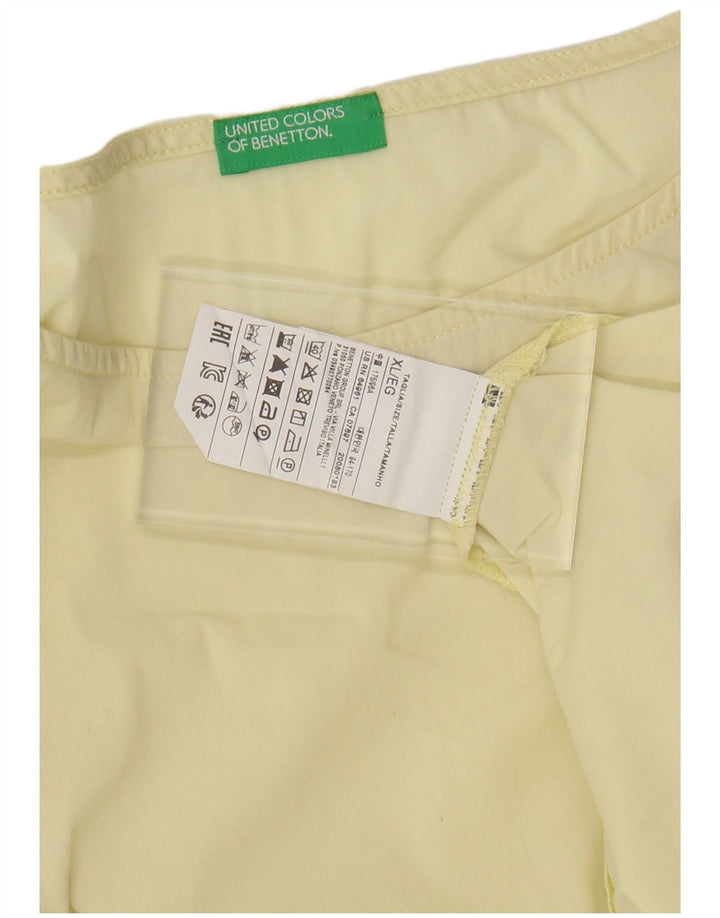 BENETTON Ženska bluza s krilima šišmiša UK 18 XL Žuti pamuk