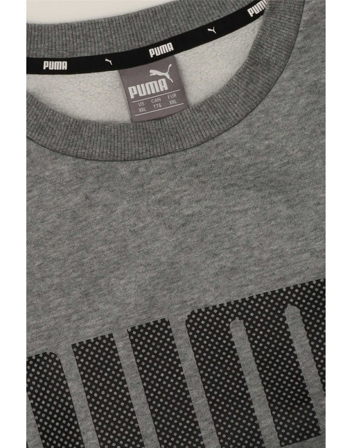 Puma muški džemper s grafičkim motivima 2XL sivi s pjegama