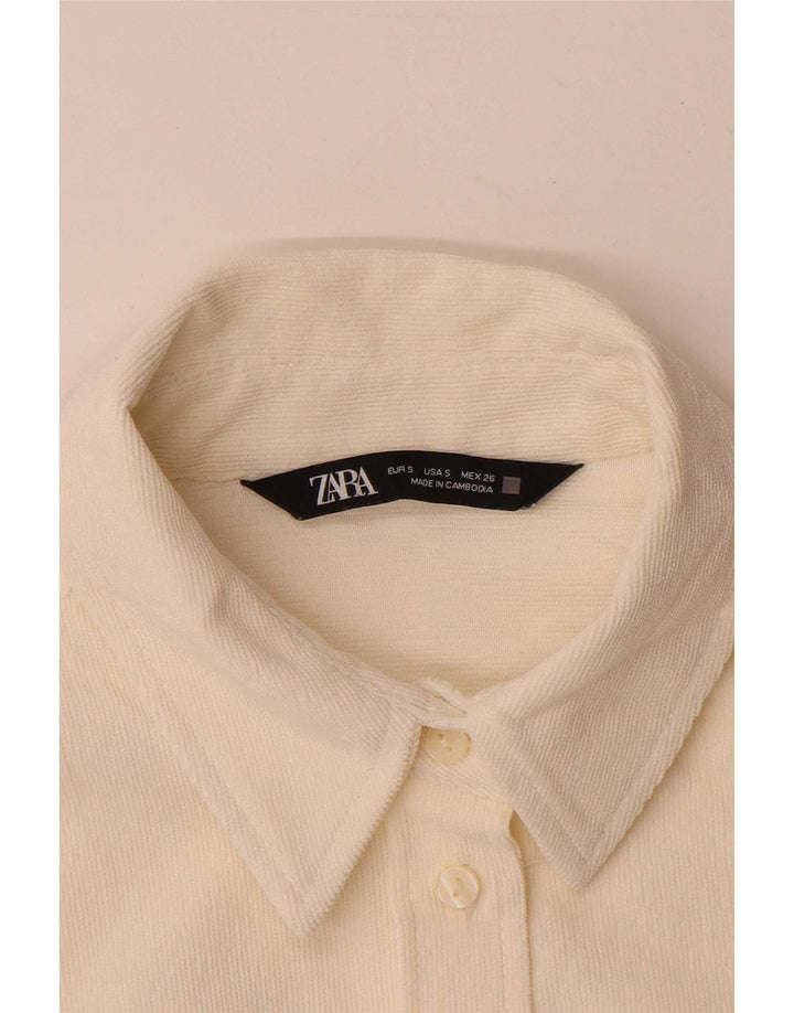 Zara ženska gornja košulja Prevelika košulja UK 10 Small off white poliester