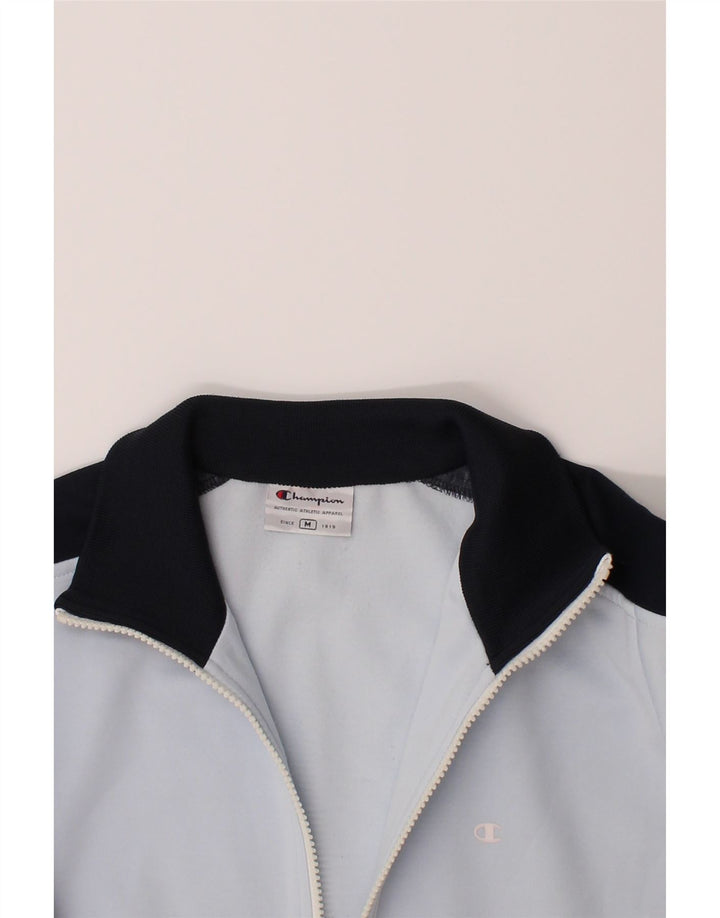CHAMPION Womens Tracksuit Top Jacket UK 12 Medium Blue Colourblock Vintage Champion and Second-Hand Champion from Messina Hembry 