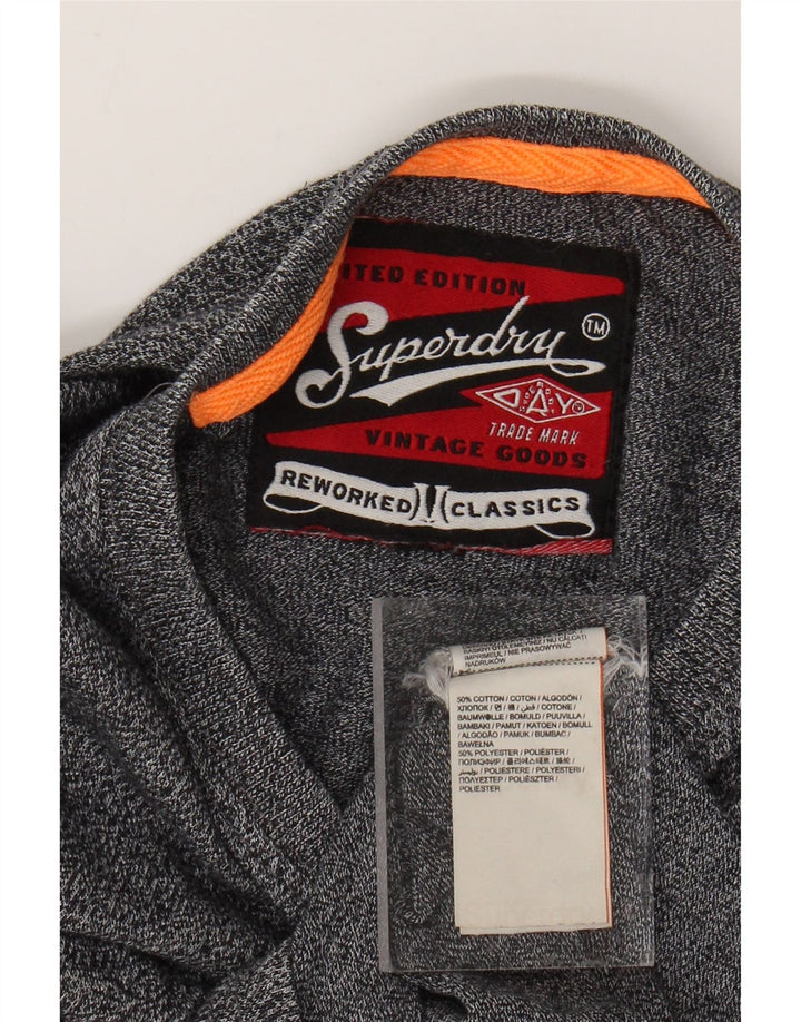 SUPERDRY muška grafička majica kratkih rukava, srednje sivi flekasti pamuk