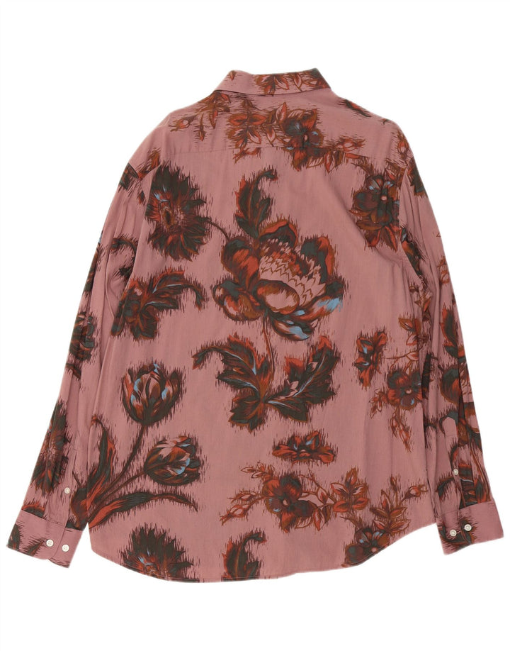 VINTAGE muška košulja velika ružičasta cvjetna pamuk