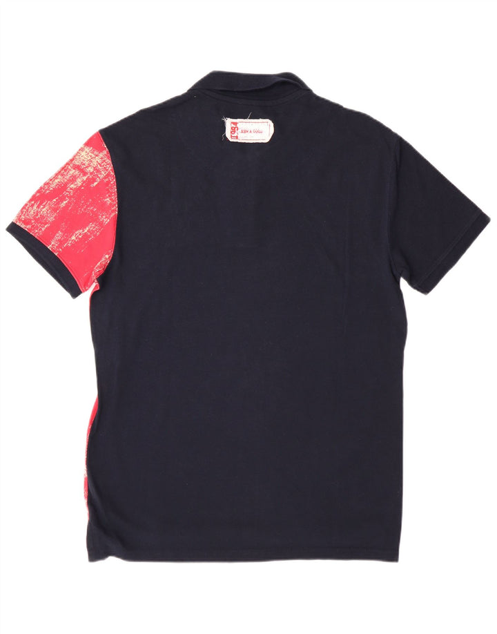 DESIGUAL muška polo majica s grafičkim motivima, veliki tamnoplavi pamuk