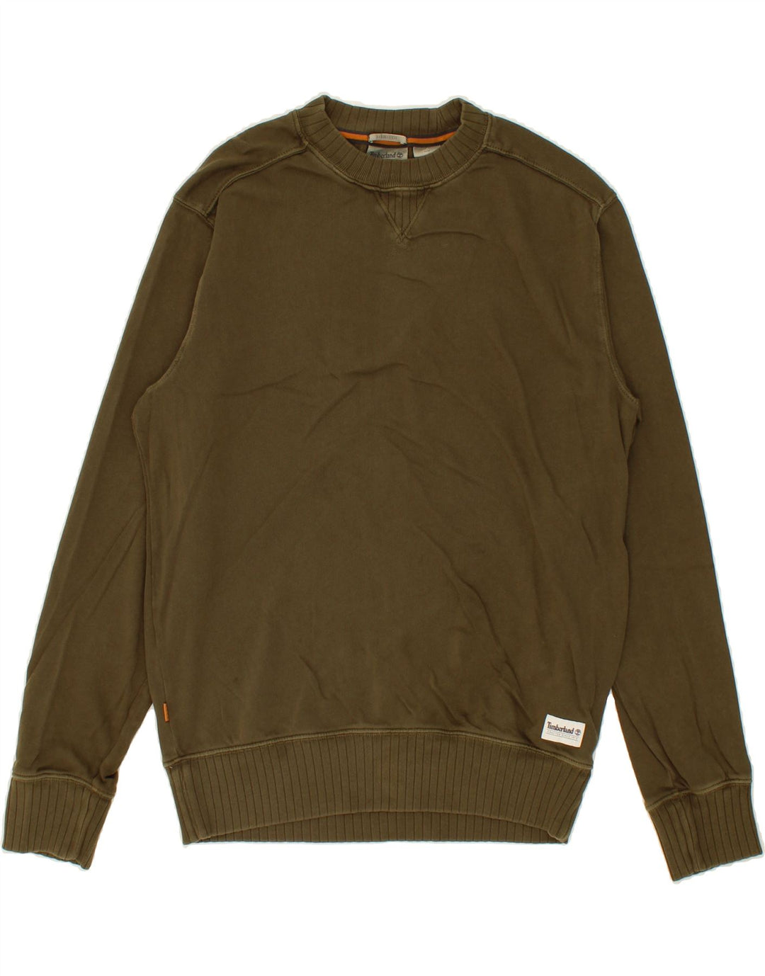 TIMBERLAND Mens Regular Fit Sweatshirt Jumper Small Khaki Cotton Vintage Timberland and Second-Hand Timberland from Messina Hembry 