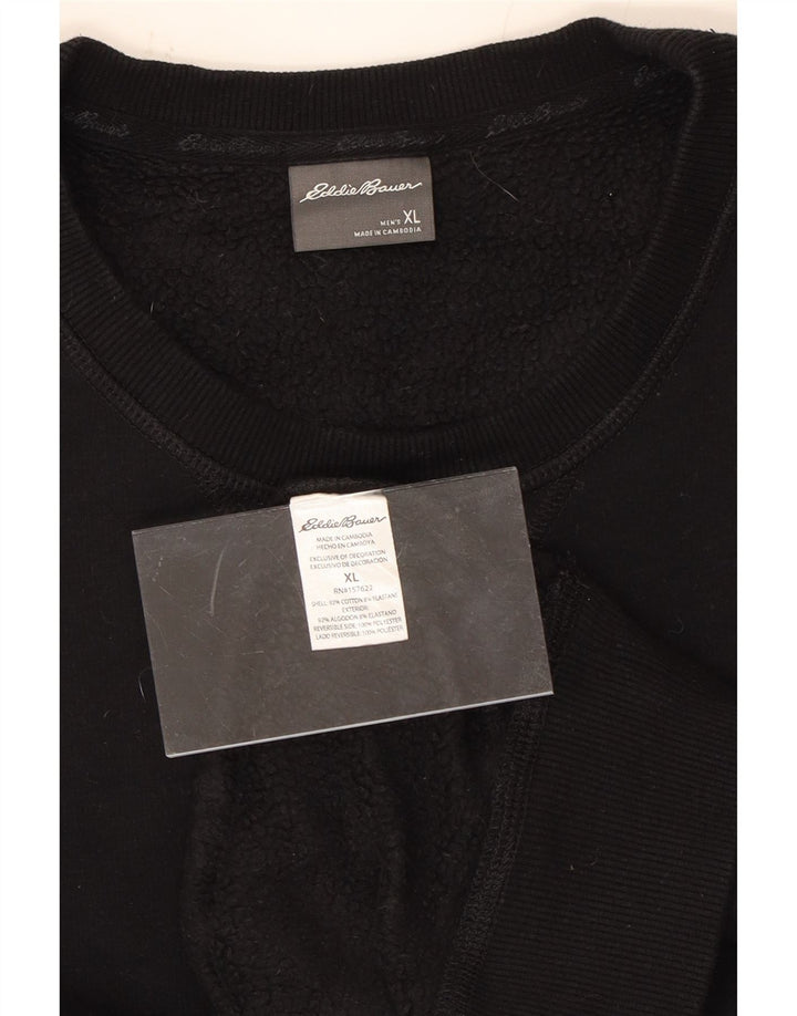 EDDIE BAUER Mens Sweatshirt Jumper XL Black Cotton Vintage Eddie Bauer and Second-Hand Eddie Bauer from Messina Hembry 