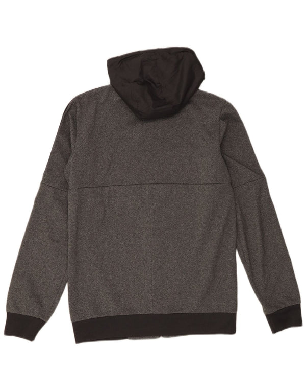 Adidas Mens Graphic Zip Hoodie Sweater Small Grey Colourblock Polyester