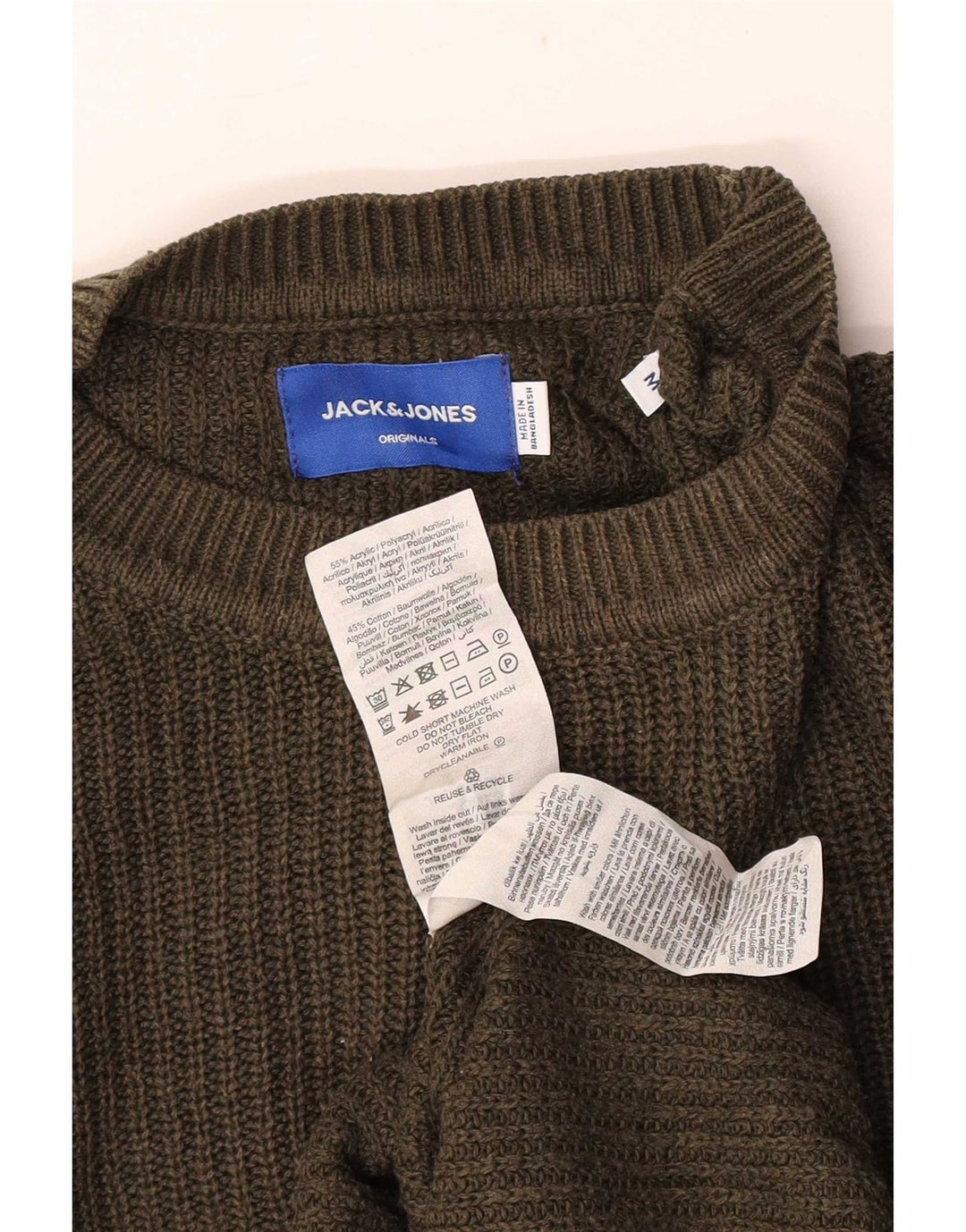 Jack & Jones muški džemper s okruglim izrezom Srednji kaki akril
