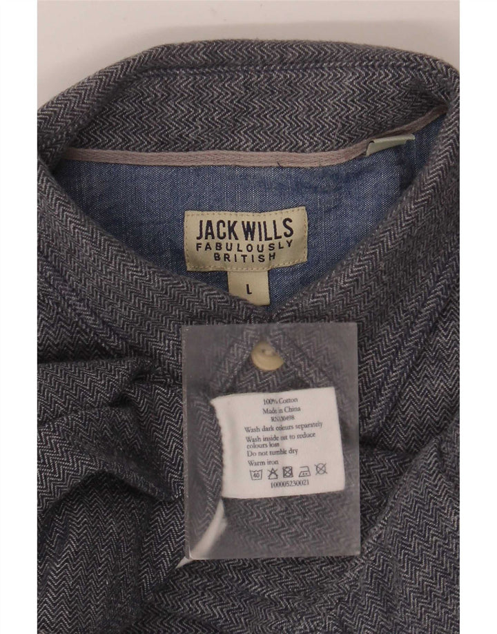 Jack Wills Muška košulja Velika plava riblja kost, pamuk