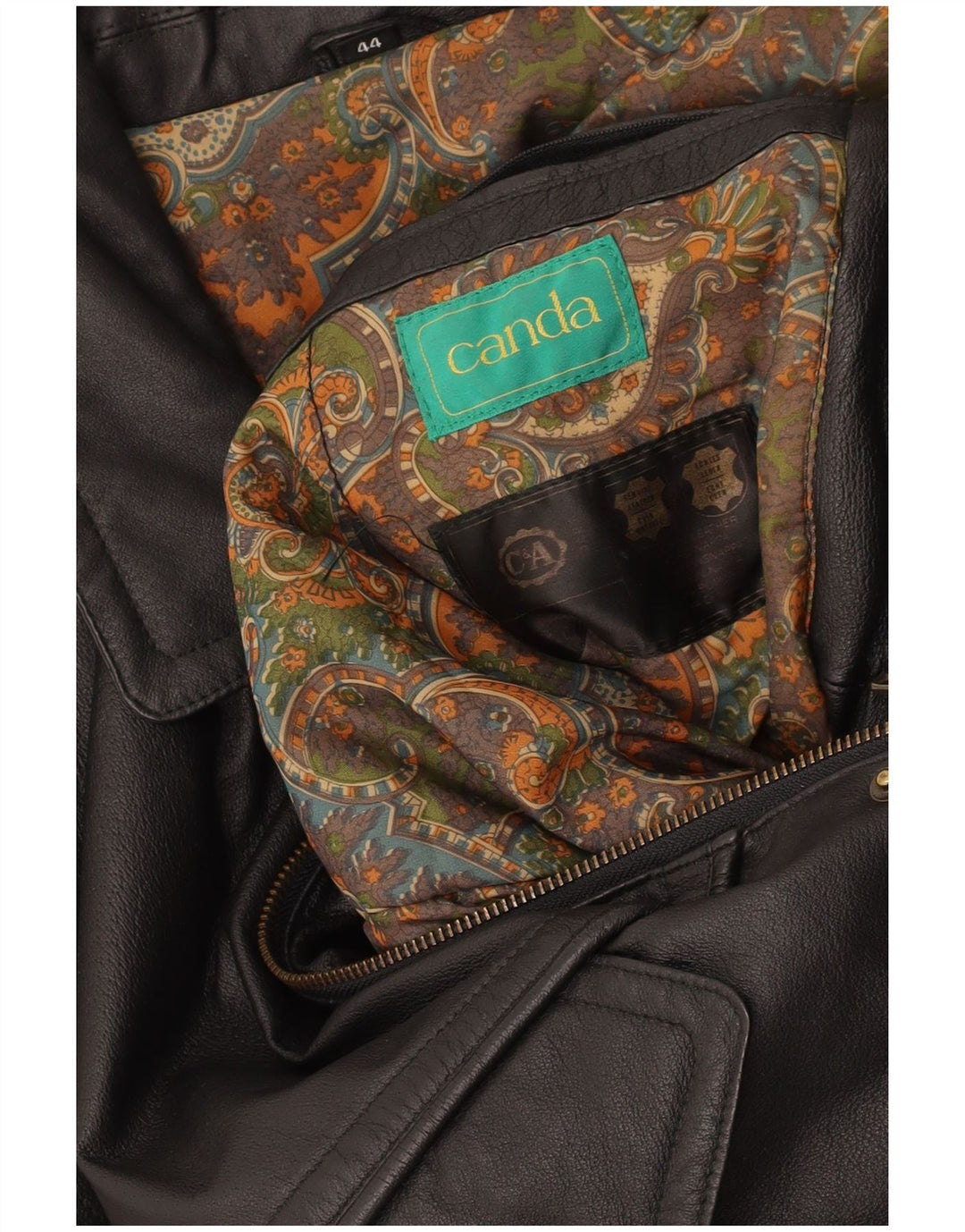 CANDA muška kožna jakna UK 44 2XL crna koža