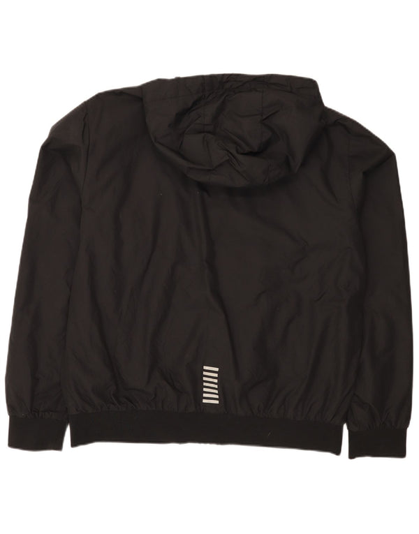 Emporio Armani muška kišna jakna s kapuljačom UK 42 XL crni poliamid