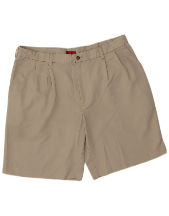 IZOD Mens Pegged Chino Shorts W36 Large  Beige Polyester